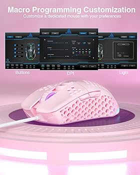 Amazon.com: SOLAKAKA SM900 Pink Wired Gaming Mouse with